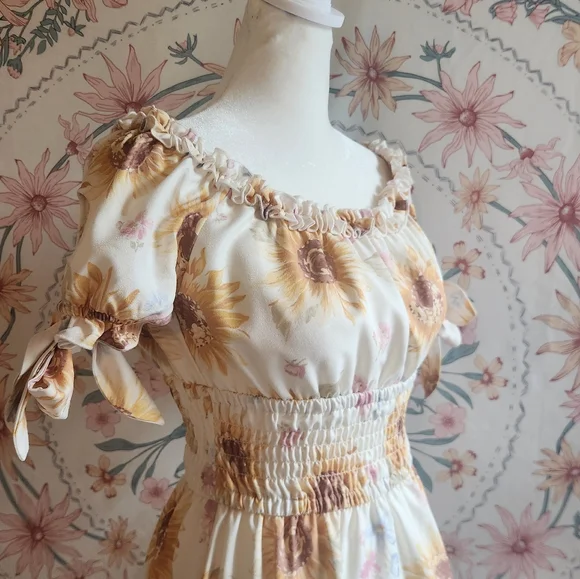 Liz Lisa Sunflower Floral Print Onepiece Dress Vintage Y2k Iconic Gyaru Gal Mori - Picture 4 of 12